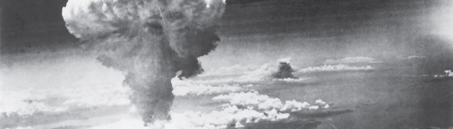 Mushroom cloud from the nuclear bomb dropped on Nagasaki