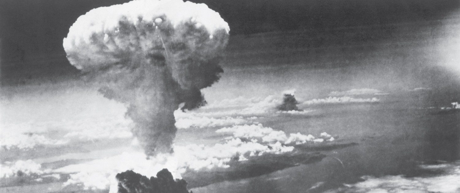 Mushroom cloud from the nuclear bomb dropped on Nagasaki